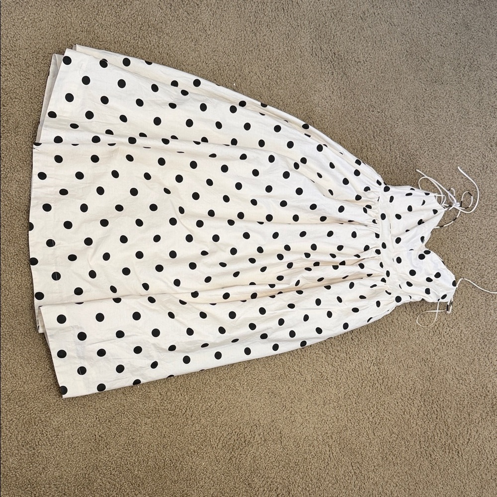 En Saison Cream and Black Polka Dot Dress
